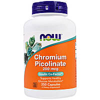 Микроэлемент Хром NOW Foods Chromium Picolinate 200 mcg 250 Caps