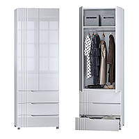 Шкаф для одежды "Портленд" DiPortes К-823-L Белый глянец (80/230/56) МДФ
