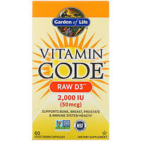 Витамин D Garden of Life Vitamin Code RAW D3, 50 mcg (2,000 IU) 60 Veg Caps GOL-11413