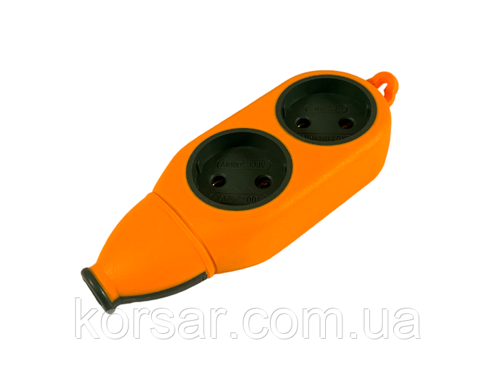 Колодка для подовжувача Апельсин Lemanso LMK75001 2 розетки 10A 250V 2500 Вт, фото 1