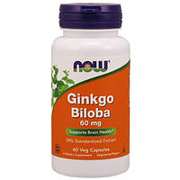 Гинкго Билоба NOW Foods Ginkgo Biloba 60 mg 60 Veg Caps