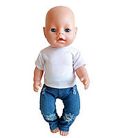 Одежда для куклы Беби Борн / Baby Born 40-43 см набор джинсы футболка 8752 / 8616