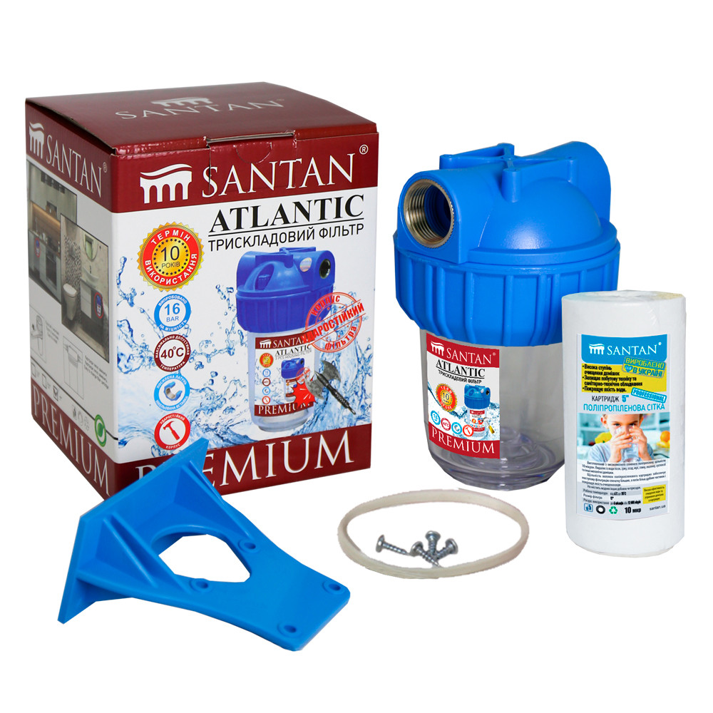 Фільтр для очищення води SANTAN ATLANTIC 3PS, 1" з картриджем