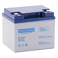 Тяговая аккумуляторная батарея Challenger EVG-12-45 Gel, 12V 45Ah, под клему F10(M8), ( 198 х 168 х 171 ), Q1