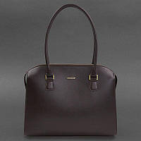 Жіноча шкіряна сумка Business темно-коричнева Краст GG