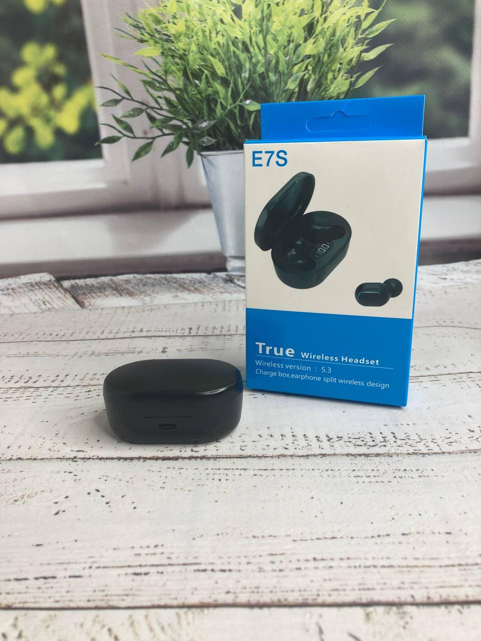 Бездротові Вакуумні Bluetooth навушники СТЕРЕО гарнітура TWS E7S Чорні бобма - фото 3 - id-p2105207017