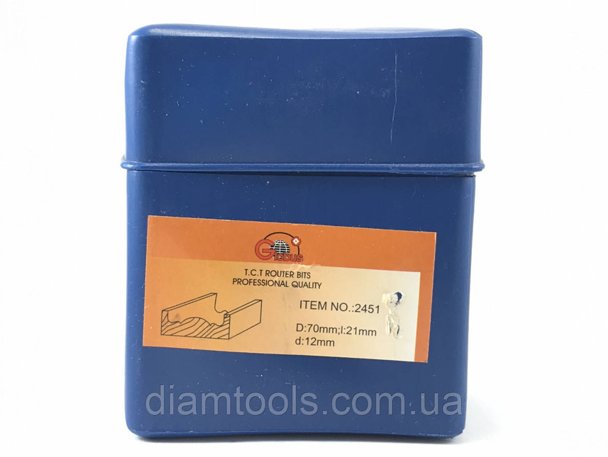 Фреза для виготовлення декору та розеток Глобус 2451 D70 d12 L57 h22