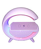 Настільна лампа-нічник Led Wireless Charging Speaker Google (BT2301) 15W бездротова з колонкою, радіо та бездротовою зарядкою, фото 2