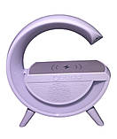 Настільна лампа-нічник Led Wireless Charging Speaker Google (BT2301) 15W бездротова з колонкою, радіо та бездротовою зарядкою, фото 3