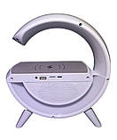 Настільна лампа-нічник Led Wireless Charging Speaker Google (BT2301) 15W бездротова з колонкою, радіо та бездротовою зарядкою, фото 4