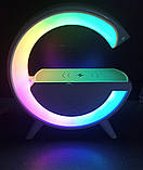 Настільна лампа-нічник Led Wireless Charging Speaker Google (BT2301) 15W бездротова з колонкою, радіо та бездротовою зарядкою, фото 6
