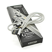 Кабель iKAKU KSC-028 JINDIAN charging data cable for iphone, Silver, длина 1м, 2.4A, BOX m