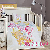 Комплект постільної білизни в ліжечко Charlotte Baby 100х150 Teddy Birthday