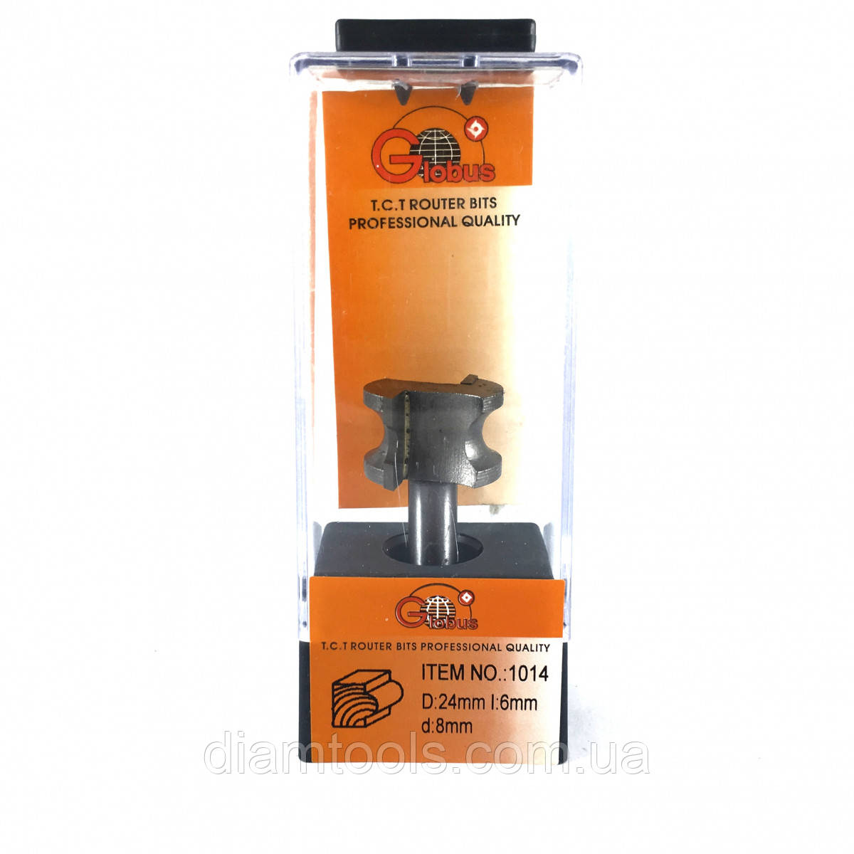 Фреза кромкова напівстрижнева Глобус 1014 D24 d8 L41 h6 R3