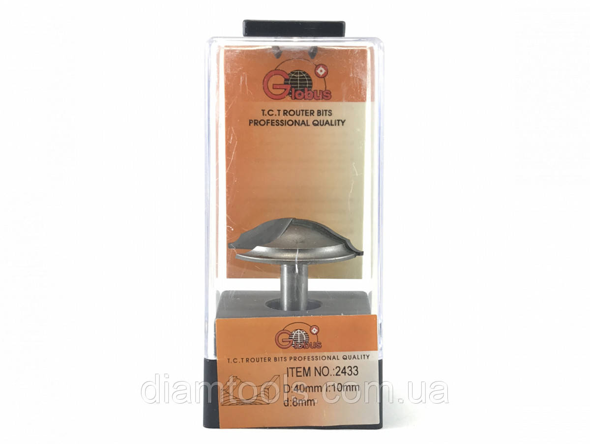 Фреза фігірейна горизонтальна Глобус 2433 D40 d8 L45 h10, фото 1
