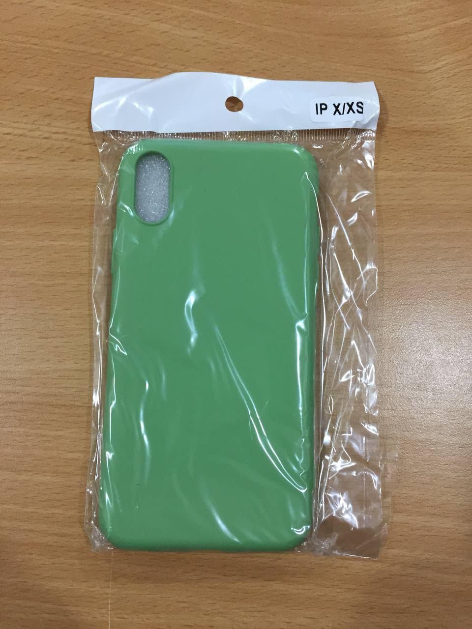 Силиконовый чехол накладка Silicone Case для iPhone X/XS с микрофиброй топ качество - фото 7 - id-p2105207173