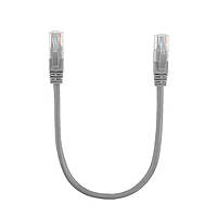 Патч-корд литой RITAR, UTP, RJ45, Cat.5e, 0,25m, серый, Cu (медь) m