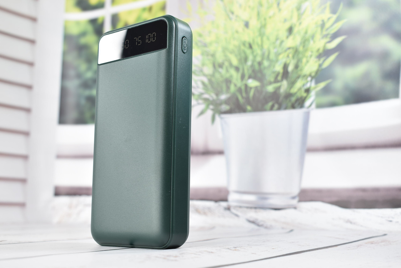 Power Bank портативное зарядное устройство 20000mAh Green - фото 1 - id-p2105207490