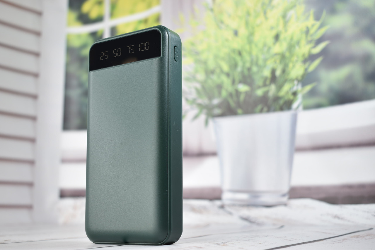 Power Bank портативное зарядное устройство 20000mAh Green - фото 3 - id-p2105207490