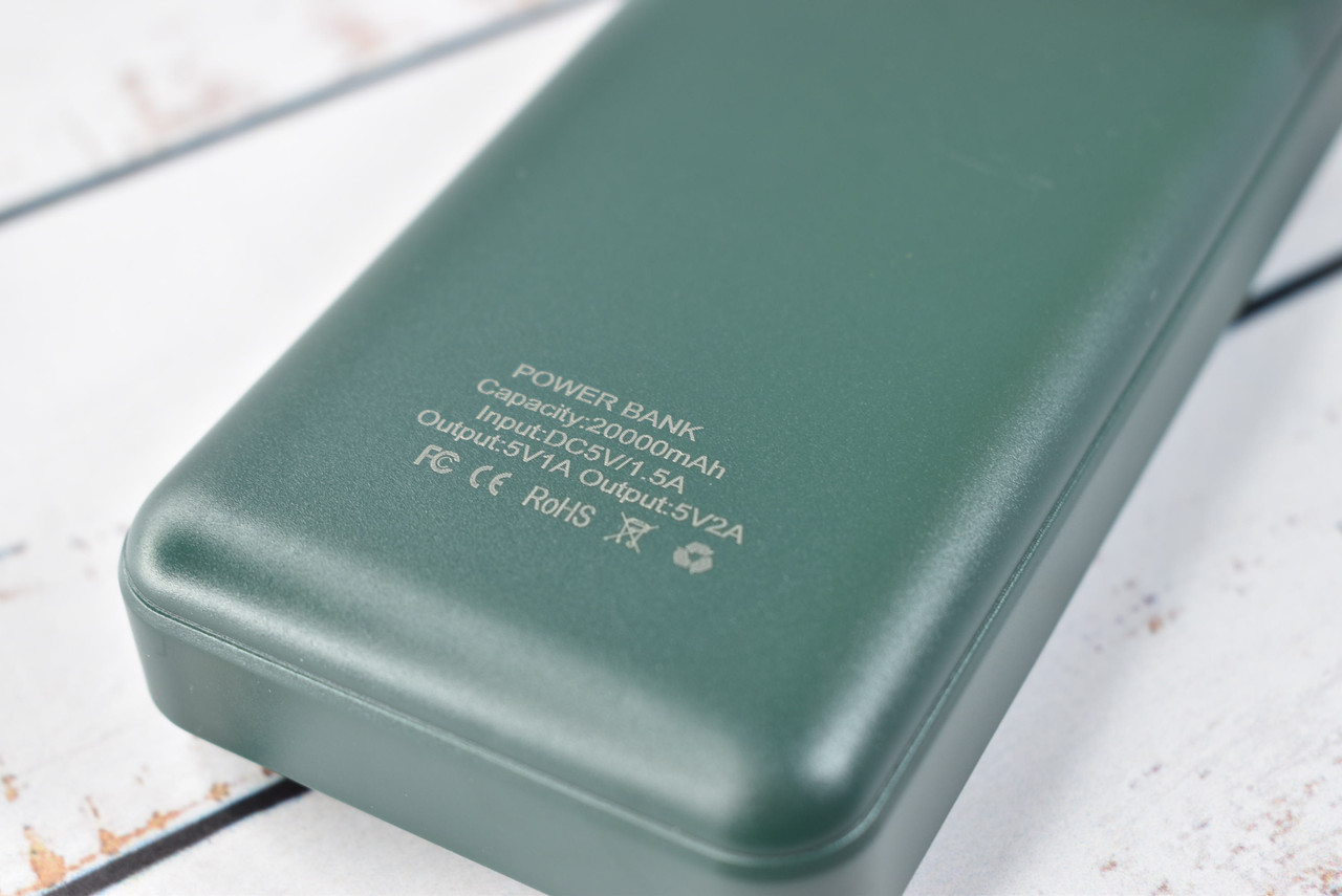 Power Bank портативное зарядное устройство 20000mAh Green - фото 4 - id-p2105207490