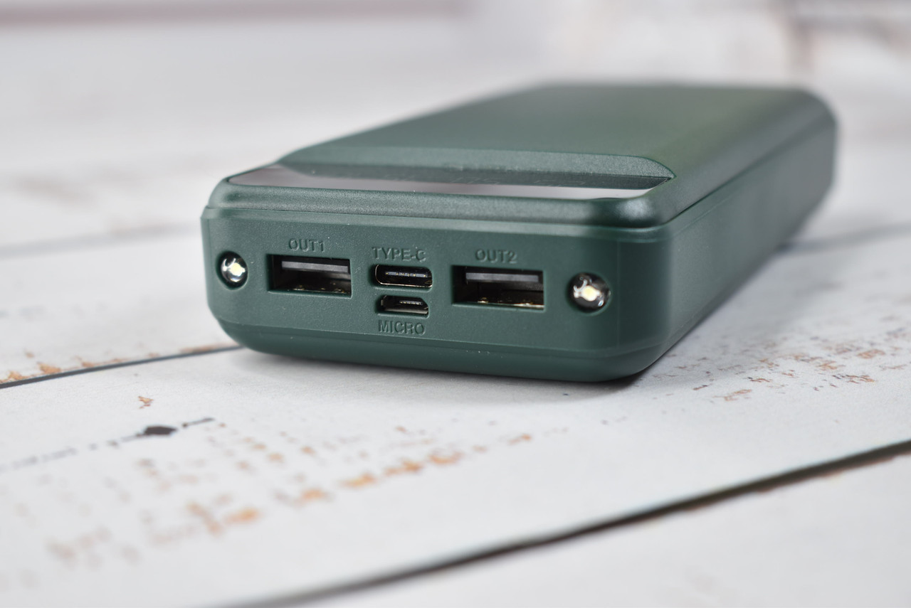 Power Bank портативное зарядное устройство 20000mAh Green - фото 5 - id-p2105207490