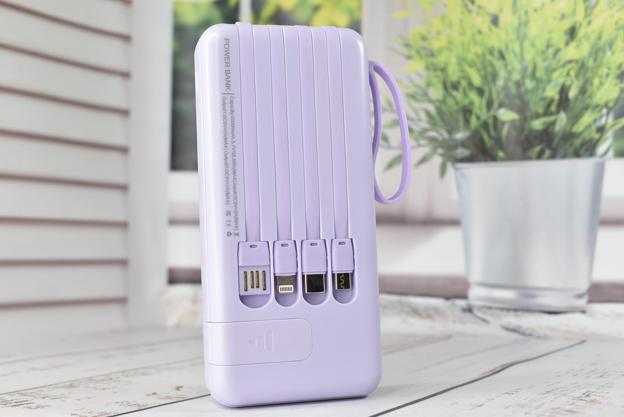 Power Bank Super Charge Павербанк 20000mAh Violet топ качество - фото 3 - id-p2105207496