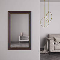 Зеркало на стену в широкой раме | 76х126 Коричневое | прямоугольное Black Mirror | для дома или магазина