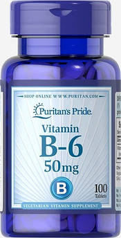 Puritan's Pride Vitamin B-6 50 mg 100 таблеток