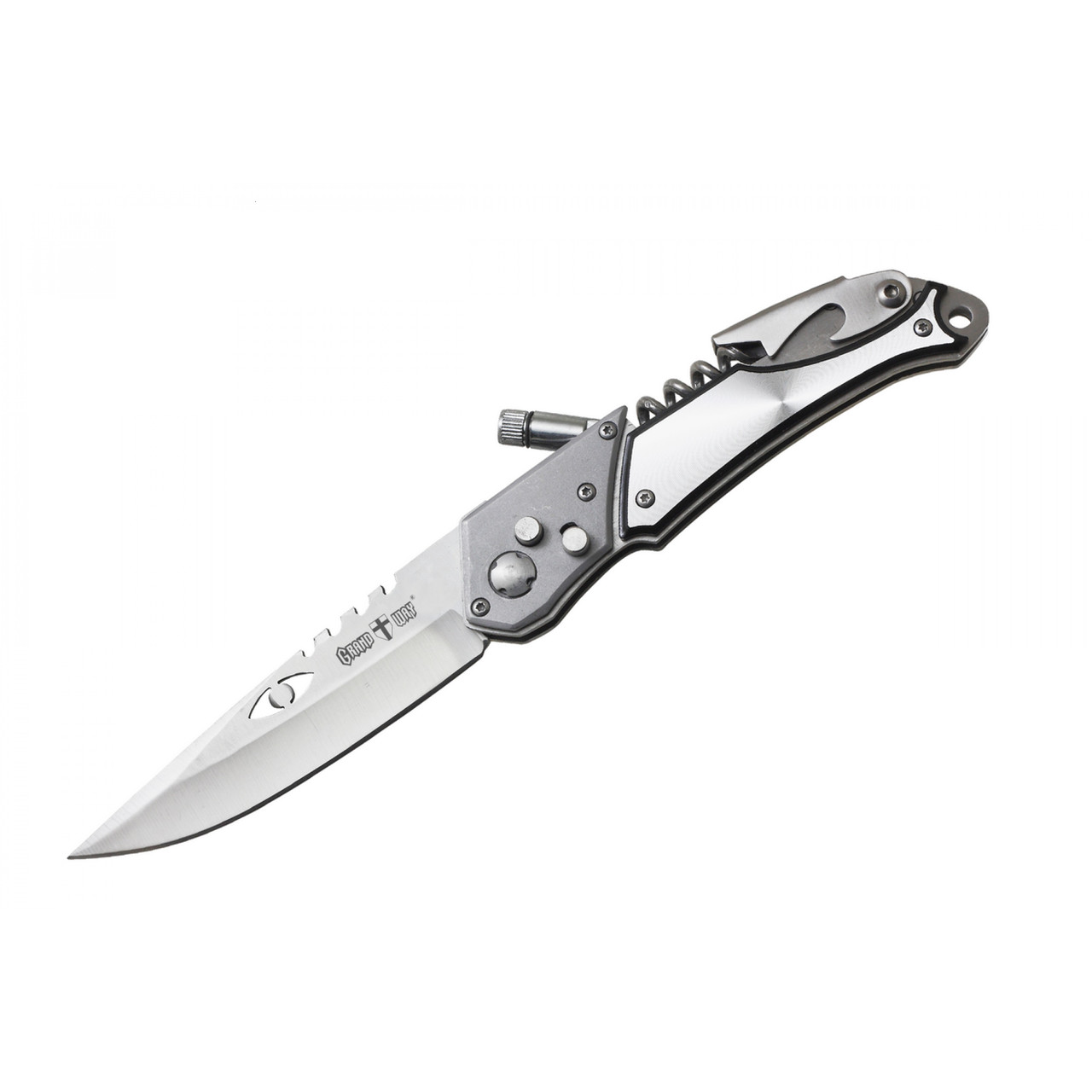 Ніж викидний бічний Grand Way 9118 SN (satin finish) JGR