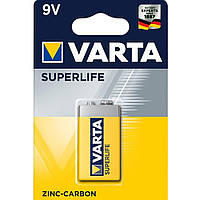 Батар. Крона соль Varta Superlife 6F22 BLI 1 Zing-carbon( 2022), блістер/10шт в кор./