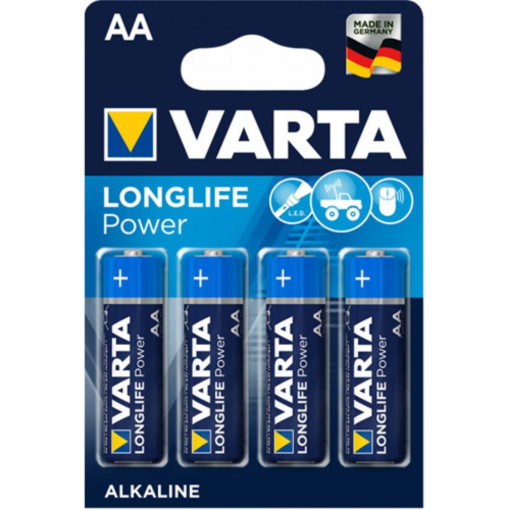 Батар. Varta High Energy/Longlife Power AA BLI 4 Alkaline (4906), блістер/20шт в кор. - фото 1 - id-p1626784172