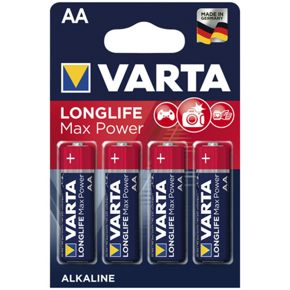 Батар. Varta Max T./Longlife Max Power AA BLI 4 Alkaline (4706), блістер/20шт в кор. - фото 1 - id-p1626784174
