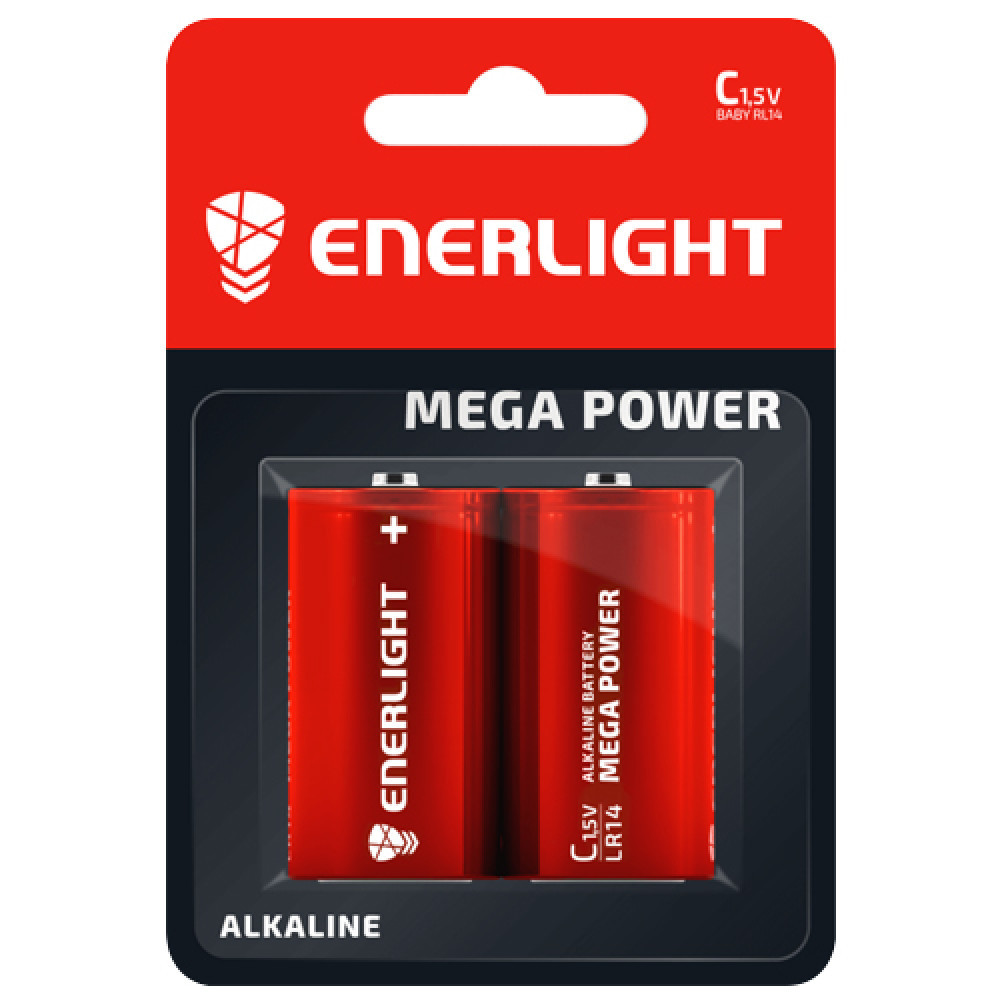 Батар. Enerlight Mega Power С BLI 2 (LR14)/8шт. в кор. - фото 1 - id-p1626784187