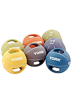 Мяч медбол 4 кг York Fitness с двумя ручками, желтый p