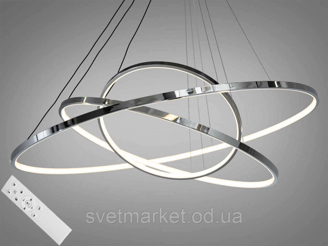 Підвісна світлодіодна люстра кільця MD9079-3HR-800+600+400 dimmer, фото 1