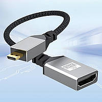 Кабель перехідник 4К 60Hz Micro HDMI — HDMI (M/F), 20 см (Прямою)