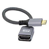 Кабель перехідник 4К 60Hz Mini-HDMI — HDMI (M/F), 20 см (Прямою)
