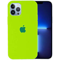 Чохол Silicone Case Full Protective (AA) для Apple iPhone 13 Pro (6.1") Салатовий/Neon Green