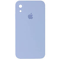 Чехол Silicone Case Square Full Camera Protective (AA) для Apple iPhone XR (6.1") Голубой / Mist blue