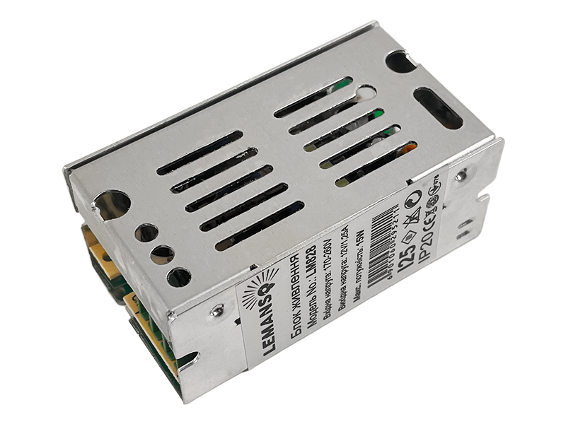Блок живлення Lemanso LM828 12V 15W-IP20 метал