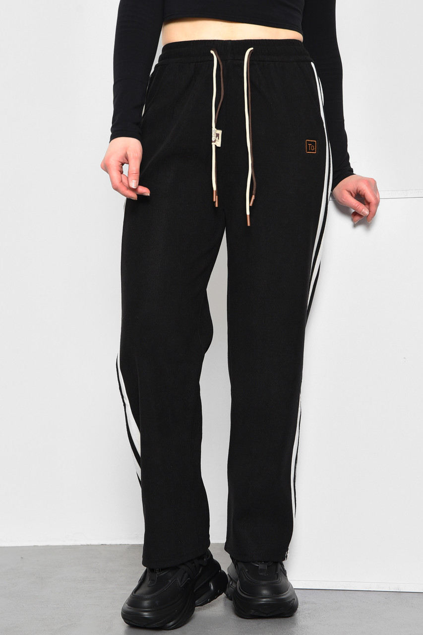 Спортивні штани жіночі чорного кольору р.3XL/4XL 173492M
