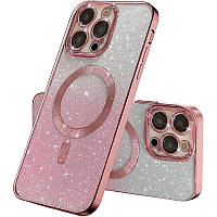 TPU чехол Delight case with MagSafe с защитными линзами на камеру для Apple iPhone 15 Plus (6.7") Розовый /