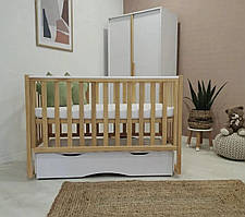 Дитяче ліжечко Angelo Lux-12 з комодом Натуральний/білий