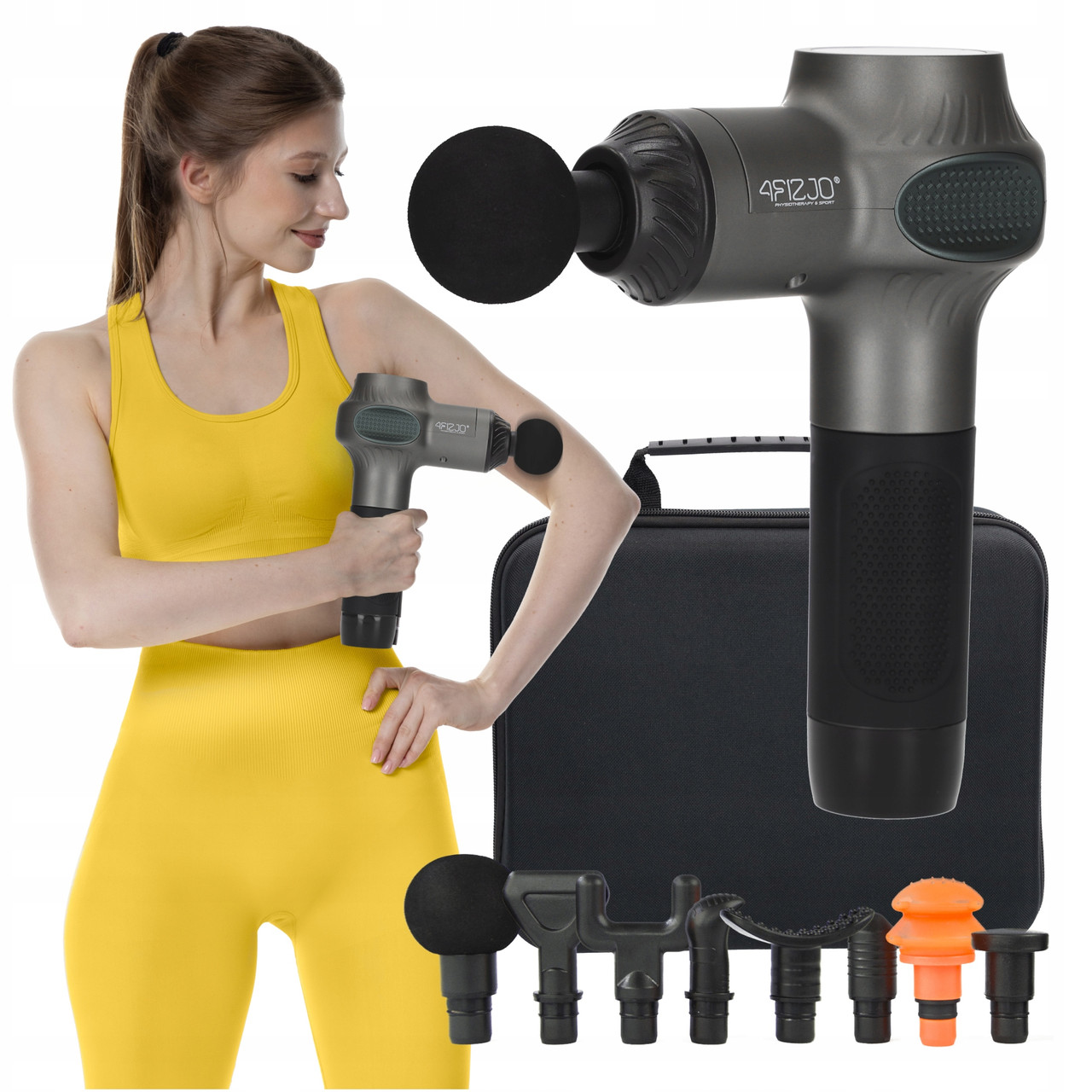 Ручний перкусійний масажер 4FIZJO Massage Gun Active 30 Вт масажний пістолет (P-5907739319937)