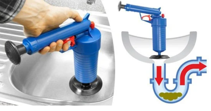 Пневматический вантуз, очиститель канализации высокого давления Toilet dredge GUN BLUE - фото 3 - id-p2105262335