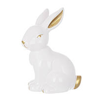 Фигурка фарфоровая Кролик бело-золотая 14 см. 42086 6шт