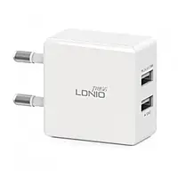 Зарядное устройство LDNIO DL-A2202 220V 2 USB + шнур Iph зарядка для смартфона двойная адаптер блок o