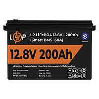 Акумулятор LP LiFePO4 12V (12,8V) - 200 Ah (2560Wh) (Smart BMS 150А) з BT пластик для ДБЖ m