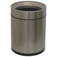 Контейнер для мусора JAH круглый без крышки с вн. ведром серебряный металлик 8 л (6337) p