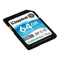 Карта памяти Kingston 64GB SDXC class 10 UHS-I U3 Canvas Go Plus (SDG3/64GB) o